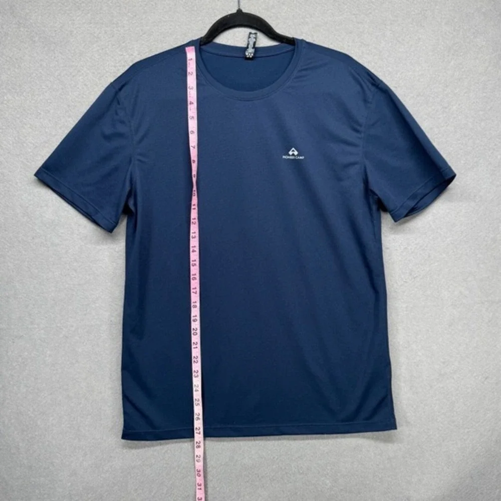 Pioneer Camp Mens Shirt Size M Navy Performance Crew‎ Neck Short Sleeve Hiking